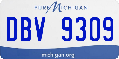 MI license plate DBV9309