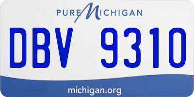 MI license plate DBV9310