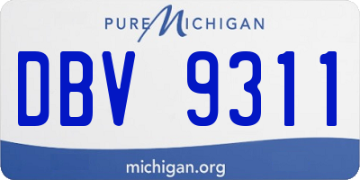 MI license plate DBV9311