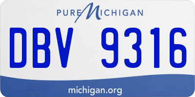 MI license plate DBV9316
