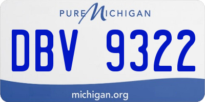 MI license plate DBV9322