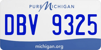 MI license plate DBV9325