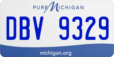 MI license plate DBV9329