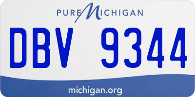 MI license plate DBV9344