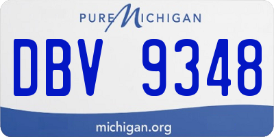 MI license plate DBV9348