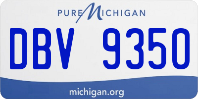 MI license plate DBV9350