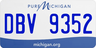 MI license plate DBV9352