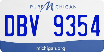 MI license plate DBV9354
