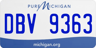 MI license plate DBV9363