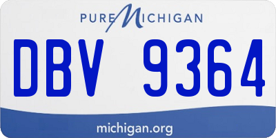 MI license plate DBV9364