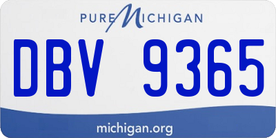 MI license plate DBV9365