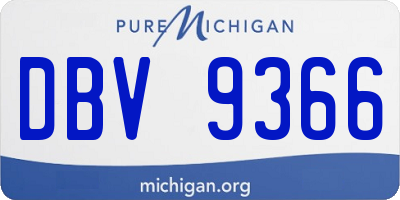MI license plate DBV9366