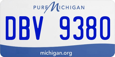 MI license plate DBV9380