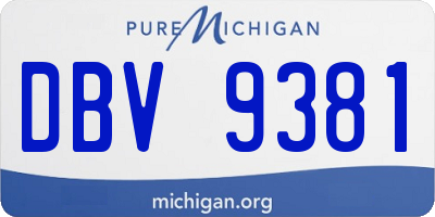 MI license plate DBV9381