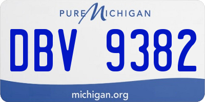 MI license plate DBV9382