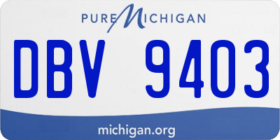 MI license plate DBV9403