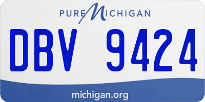 MI license plate DBV9424