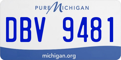 MI license plate DBV9481