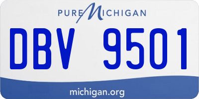 MI license plate DBV9501