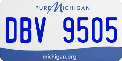 MI license plate DBV9505