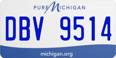 MI license plate DBV9514
