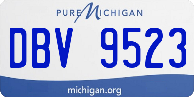 MI license plate DBV9523