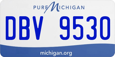 MI license plate DBV9530