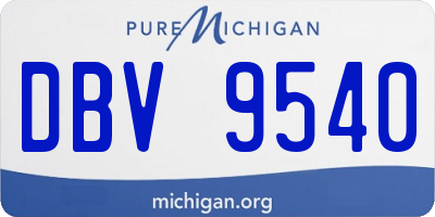 MI license plate DBV9540