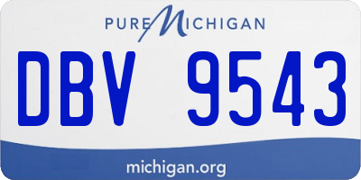 MI license plate DBV9543