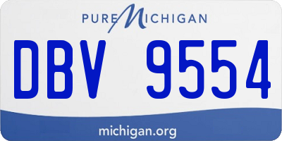 MI license plate DBV9554