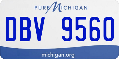 MI license plate DBV9560