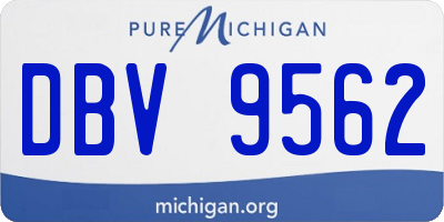 MI license plate DBV9562