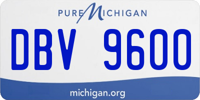 MI license plate DBV9600