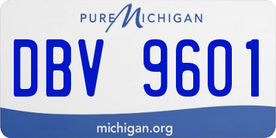 MI license plate DBV9601