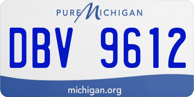 MI license plate DBV9612
