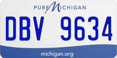 MI license plate DBV9634