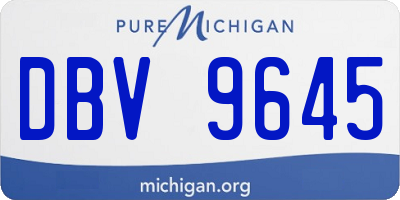MI license plate DBV9645
