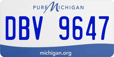 MI license plate DBV9647