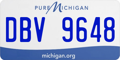 MI license plate DBV9648