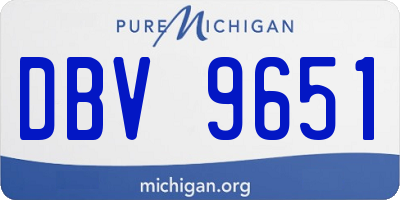 MI license plate DBV9651