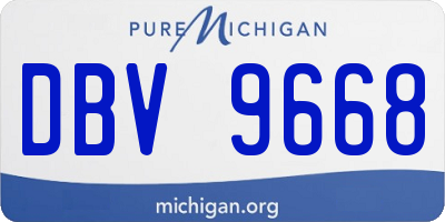 MI license plate DBV9668