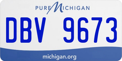 MI license plate DBV9673