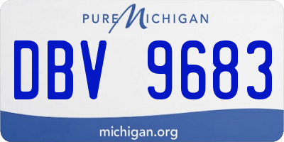 MI license plate DBV9683