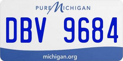 MI license plate DBV9684