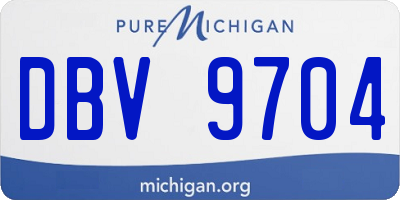 MI license plate DBV9704