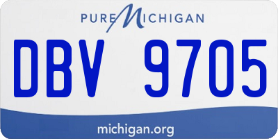 MI license plate DBV9705