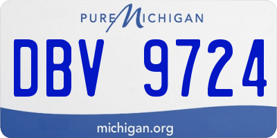 MI license plate DBV9724