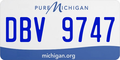 MI license plate DBV9747