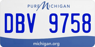 MI license plate DBV9758