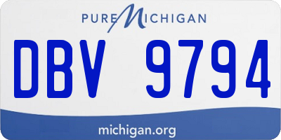 MI license plate DBV9794